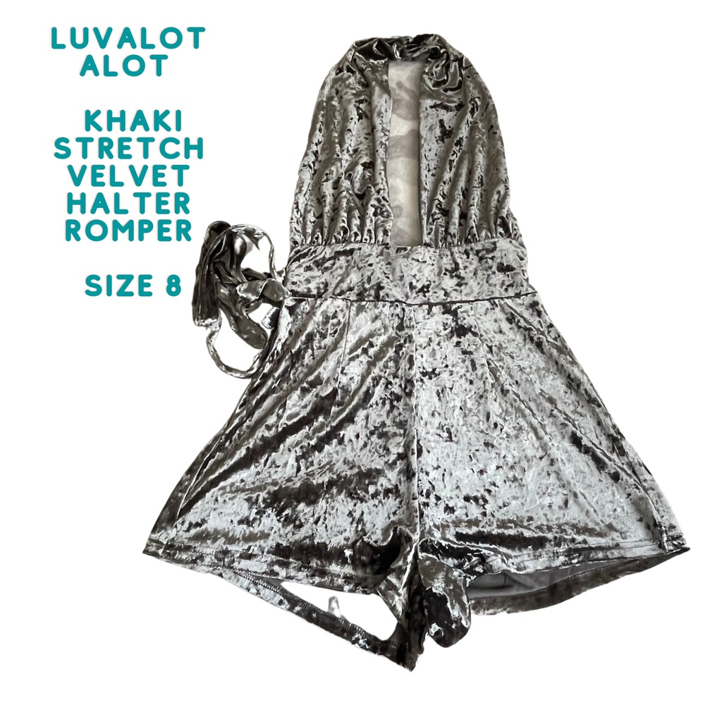 LUVALOT ALOT Women's Velvet Halter Romper Size 8